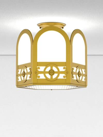 Antioch Series Ceiling Mount Church Lighting Fixture in California Gold Finish