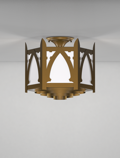 Cambridge Series Ceiling Mount Church Lighting Fixture in Medium Bronze Finish
