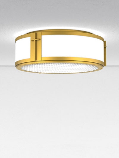 Cleveland Series Ceiling Flush Mount Church Lighting Fixture in California Gold Finish