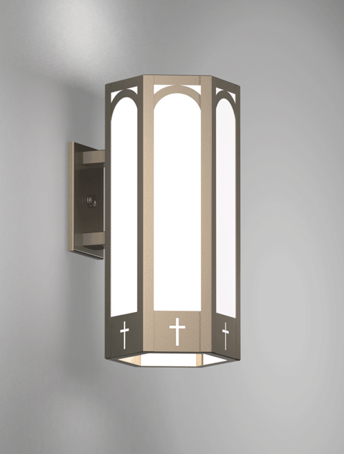 Charleston Series Wall Bracket Church Lighting Fixture in Satin Nickel Finish