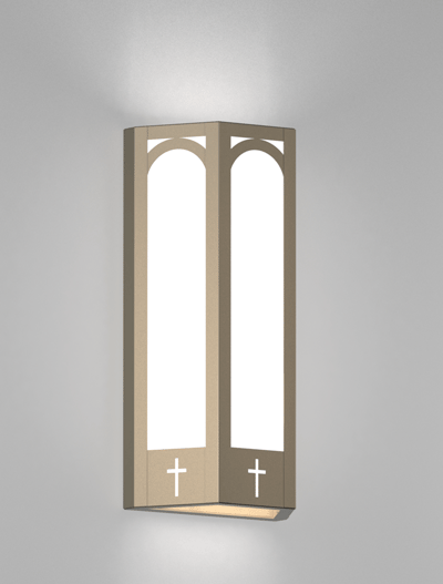 Charleston Series Wall Sconce Church Lighting Fixture in Satin Nickel Finish