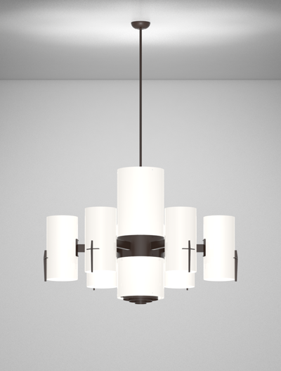 Corvallis Series 6-Arm Satellite Pendant Church Lighting Fixture in Duranodic 313 Finish