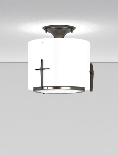 Corvallis Series Ceiling Mount Church Lighting Fixture in Duranodic 313 Finish