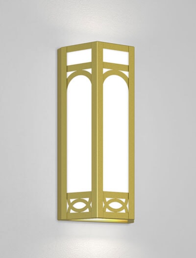Dover Series Wall Sconce Church Lighting Fixture in Satin Brass Finish