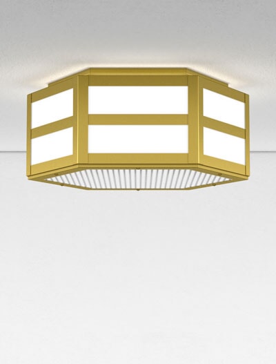 Hebron Series Ceiling Flush Mount Church Lighting Fixture in California Gold Finish