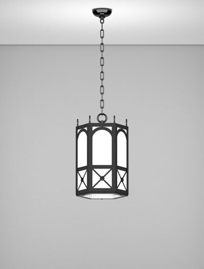 Jamestown Series Intermediate Pendant Church Lighting Fixture in Semi-Gloss Black Finish