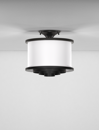 Los Angeles Series Ceiling Mount Church Lighting Fixture in Semi-Gloss Black Finish