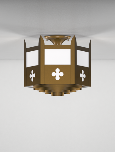 Lafayette Series Ceiling Mount Church Lighting Fixture in Medium Bronze Finish