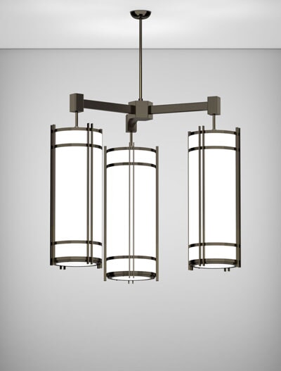 Lakeland Series 3-Arm Cluster Pendant Church Lighting Fixture in Oil Rubbed Bronze Finish