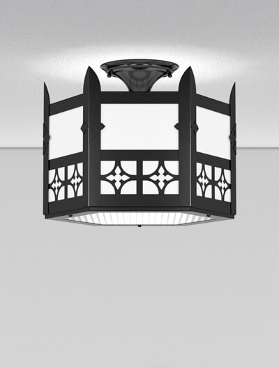 Oxford Series Ceiling Mount Church Lighting Fixture in Semi-Gloss Black Finish