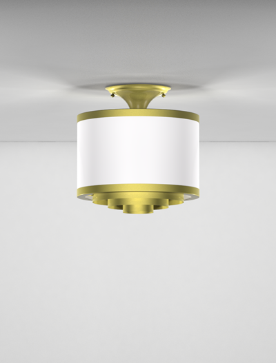 Portland Series Ceiling Mount Church Lighting Fixture in Satin Brass Finish