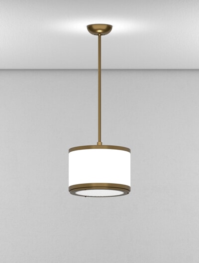 Portland Series Short Pendant Church Lighting Fixture in Medium Bronze Finish