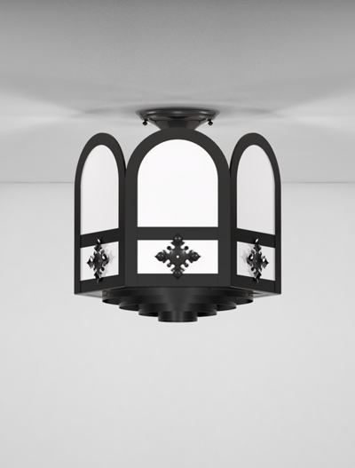 Randolph Series Ceiling Mount Church Lighting Fixture in Semi-Gloss Black Finish