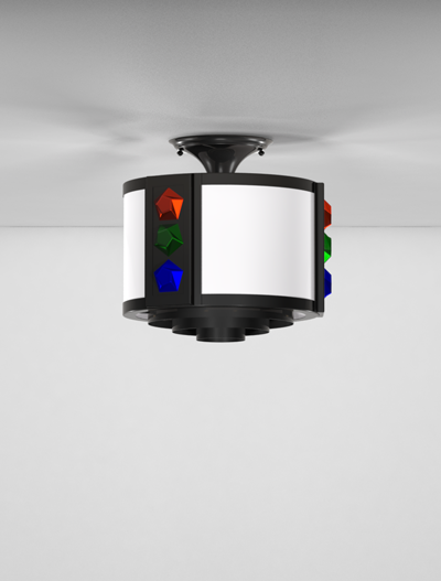 Rockford Series Ceiling Mount Church Lighting Fixture in Semi-Gloss Black Finish