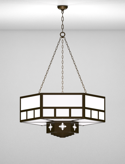 Richmond Series 2-Tier Large Pendant Church Lighting Fixture in Statuary Bronze Finish