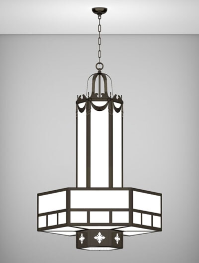 Richmond Series 3-Tier Large Pendant Church Lighting Fixture in Oil Rubbed Bronze Finish