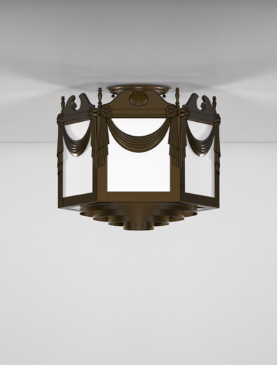 Richmond Series Ceiling Mount Church Lighting Fixture in Statuary Bronze Finish