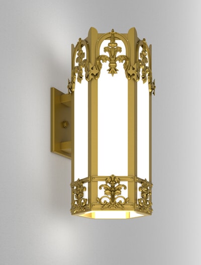 Romanesque Series Wall Bracket Church Lighting Fixture in California Gold Finish