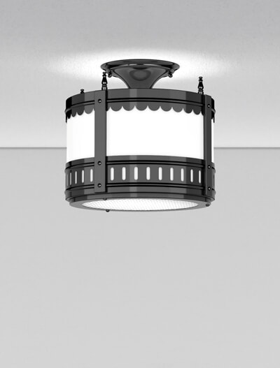 Savannah Series Ceiling Mount Church Lighting Fixture in Semi-Gloss Black Finish