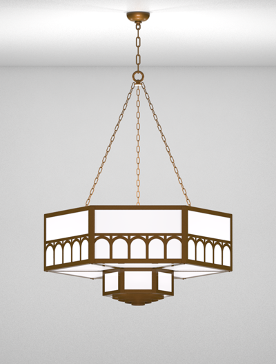 Taos Series 2-Tier Large Pendant Church Lighting Fixture in Nu Bronze Finish
