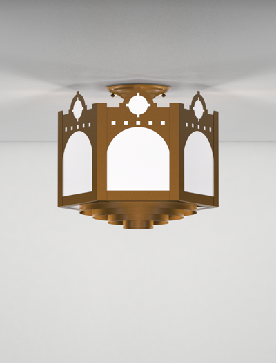 Taos Series Ceiling Mount Church Lighting Fixture in Nu Bronze Finish
