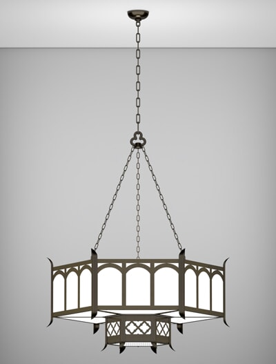 Venice Series 2-Tier Large Pendant Church Lighting Fixture in Oil Rubbed Bronze Finish