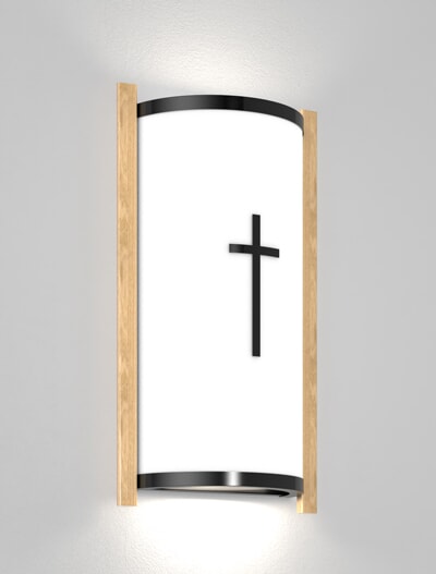 Westfield Series Wall Sconce Church Lighting Fixture in Semi-Gloss Black Finish