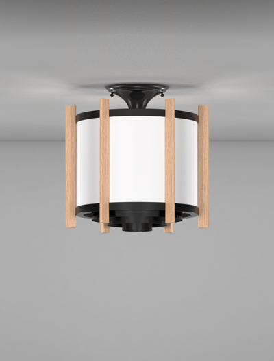 Winston Series Ceiling Mount Church Lighting Fixture in Semi-Gloss Black Finish
