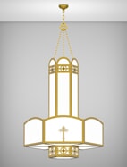 Antioch Series 3-Tier Large Pendant Church Light Fixture