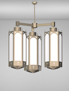 Charleston Series 3-Arm Cluster Pendant Church Light Fixture