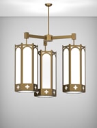 Roselle Series 3-Arm Cluster Pendant Church Light Fixture